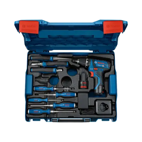 Set GSR 12V-15 + ručni alati - 060186810R (2×GBA 12V 2,0 Ah + GAL 12V-20 + L-BOXX 102)
