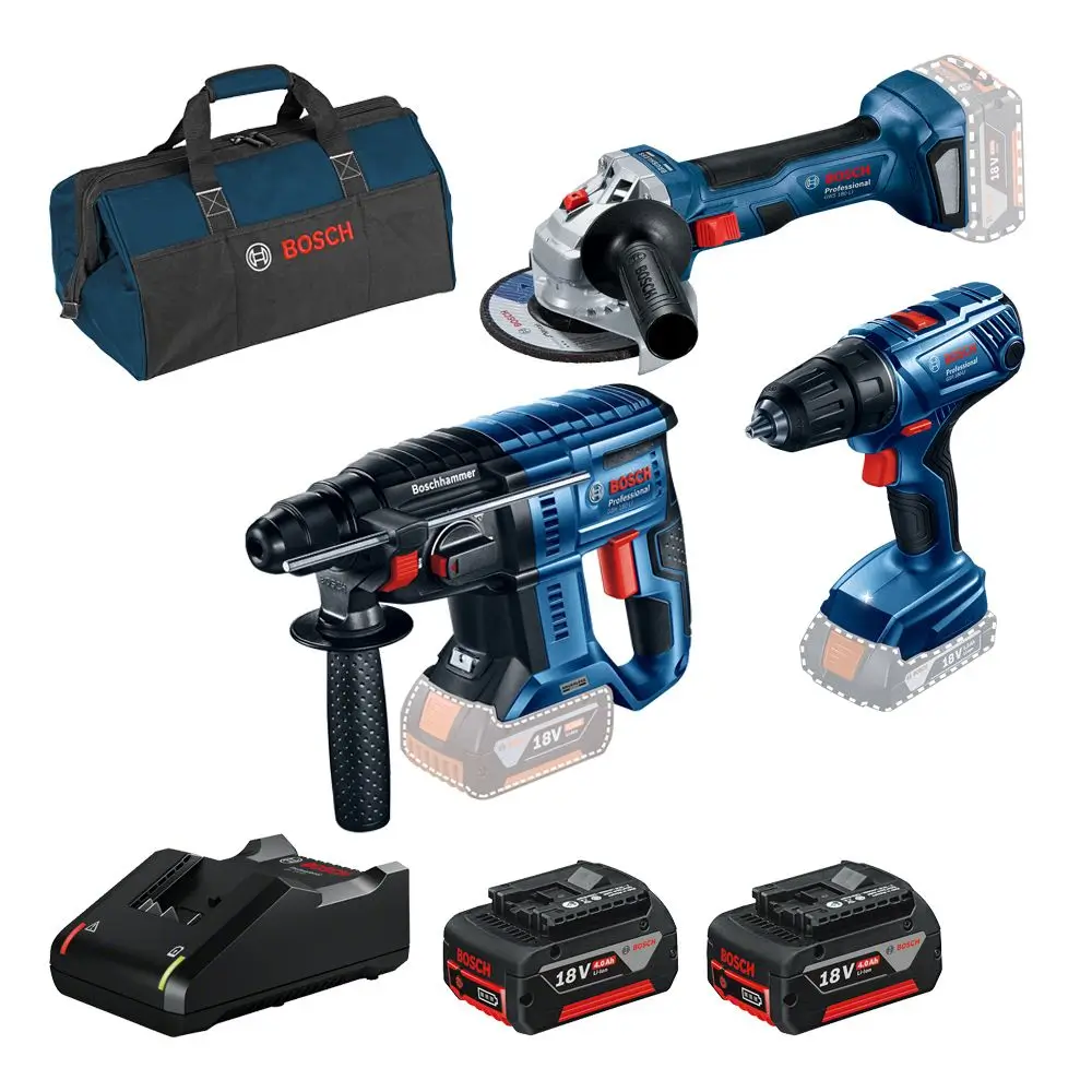 Set GBH 187-LI + GWS 18V-10 + GSR 18V-50 - 0615990N42 (2×GBA 18V 5,0 Ah + GAL 18V-40 + XL-BOXX)
